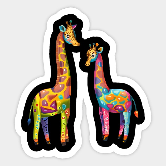 Colourful Giraffes Sticker by Calisi